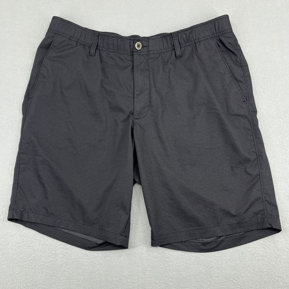 Under Armour Mens Golf Shorts Black Grey Micro Pattern Size 38 Performance